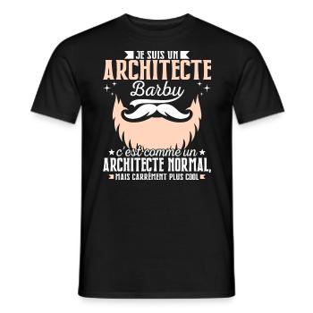 Barbe Humour Architecte Barbu - T-shirt homme - noir - Devant - AI Model Male 178 light (178cm)