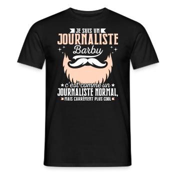 Barbe Humour Journaliste Barbu - T-shirt homme - noir - Devant - AI Model Male 178 light (178cm)