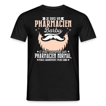 Barbe Humour Pharmacien Barbu - T-shirt homme - noir - Devant - AI Model Male 178 light (178cm)