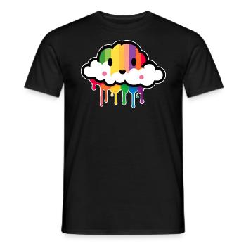 Cute Cloud Raining Rainbow Colors - Men's T-Shirt - black - Front - AI Model Male 178 light (178cm)