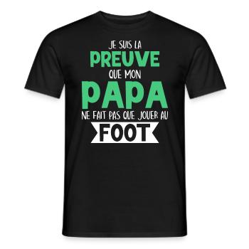 Mon Papa Ne Fait Pas Que Jouer Au Foot - T-shirt homme - noir - Devant - AI Model Male 178 light (178cm)