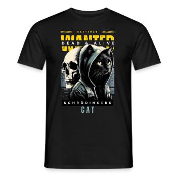 Schrödinger's Katze Totenkopf Dark Humor - Männer T-Shirt - Schwarz - Vorne - AI Model Male 178 light (178cm)