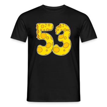 53 years of Lustig Käse - Men's T-Shirt - black - Front - AI Model Male 178 light (178cm)