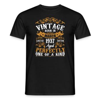 Les Légendes Sont Nées En Mars 1937 - T-shirt homme - noir - Devant - AI Model Male 178 light (178cm)