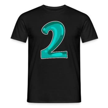 2 - Number - Number Two Motif - Men's T-Shirt - black - Front - AI Model Male 178 light (178cm)