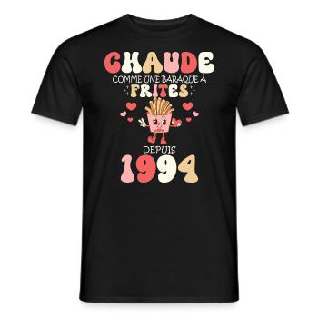 Baraque À Frites 1994 Femme Anniversaire 30 Ans - T-shirt homme - noir - Devant - AI Model Male 178 light (178cm)