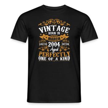 The Legends were born in March 2004 - Men's T-Shirt - black - Front - AI Model Male 178 light (178cm)