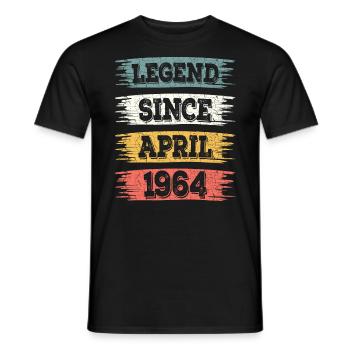 Légende 60 Ans 1964 Avril 60 Ans Anniversaire - T-shirt homme - noir - Devant - AI Model Male 178 light (178cm)