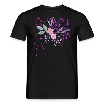 Floral - T-shirt homme - noir - Devant - AI Model Male 178 light (178cm)