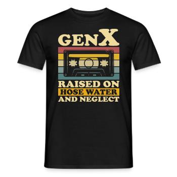 Humour Génération X - T-shirt homme - noir - Devant - AI Model Male 178 light (178cm)