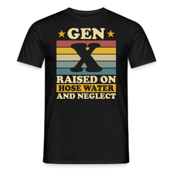 Humour Génération X - T-shirt homme - noir - Devant - AI Model Male 178 light (178cm)
