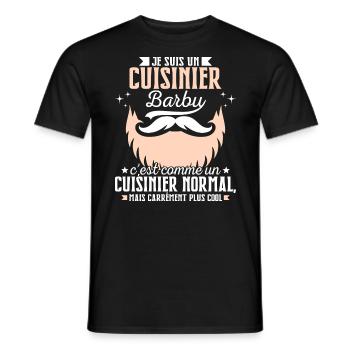 Barbe Humour Cuisinier Barbu - T-shirt homme - noir - Devant - AI Model Male 178 light (178cm)