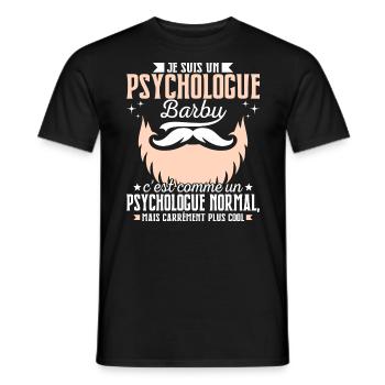 Barbe Humour Psychologue Barbu - T-shirt homme - noir - Devant - AI Model Male 178 light (178cm)