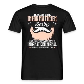Barbe Humour Informaticien Barbu - T-shirt homme - noir - Devant - AI Model Male 178 light (178cm)