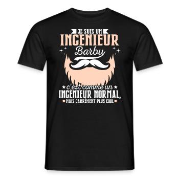 Barbe Humour Ingénieur Barbu - T-shirt homme - noir - Devant - AI Model Male 178 light (178cm)