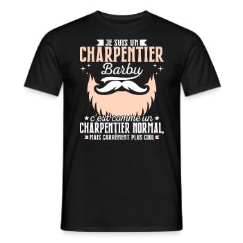 Barbe Humour Charpentier Barbu - T-shirt homme - noir - Devant - AI Model Male 178 light (178cm)
