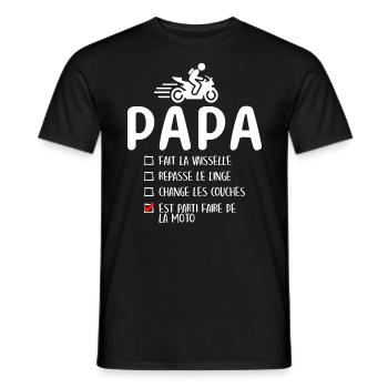 Père Motard Motorcycle Humour Moto Papa Motard - T-shirt homme - noir - Devant - AI Model Male 178 light (178cm)