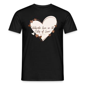 Célébrez l’amour dans la ville de l’amour - T-shirt homme - noir - Devant - AI Model Male 178 light (178cm)