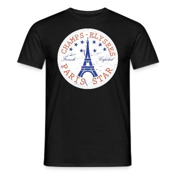 Paris Star Iconic Champs-Elysées Elegancee - T-shirt homme - noir - Devant - AI Model Male 178 light (178cm)