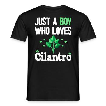 Humour Homme Garçon Qui Aime La Coriandre - T-shirt homme - noir - Devant - AI Model Male 178 light (178cm)