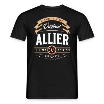 Vintage France Allier French Department - Men's T-Shirt - black - Front - AI Model Male 178 light (178cm)