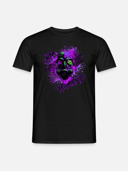 Gaz mask purple - T-shirt homme - noir