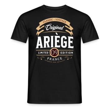 Vintage Departamento Ariège Frankreich - Männer T-Shirt - Schwarz - Vorne - AI Model Male 178 light (178cm)