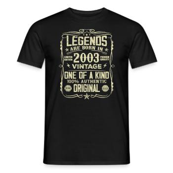 Made In 2003 Vintage Anniversary Gift 2003 - Men's T-Shirt - black - Front - AI Model Male 178 light (178cm)