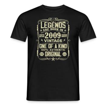 Made In 2009 Vintage Anniversary Gift 2009 - Men's T-Shirt - black - Front - AI Model Male 178 light (178cm)