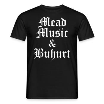 Mead Music Béhourd Medieval Festival - Men's T-Shirt - black - Front - AI Model Male 178 light (178cm)