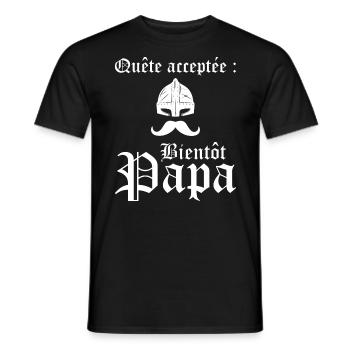 Humour RPG Père Geek Bientôt Papa - T-shirt homme - noir - Devant - AI Model Male 178 light (178cm)