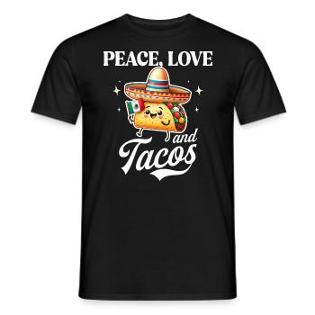 Paix Amour Tacos Adore Tacos Mexicain - T-shirt homme - noir - Devant - AI Model Male 178 light (178cm)
