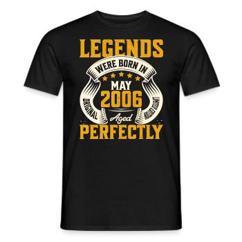 18th Anniversary May Vintage 2006 - Men's T-Shirt - black - Front - AI Model Male 178 light (178cm)
