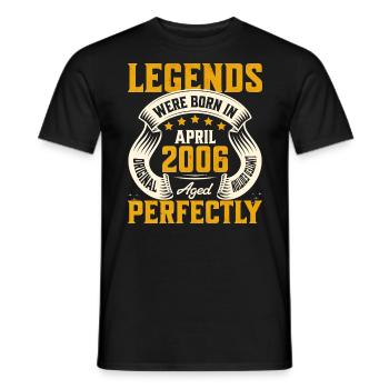 18th Anniversary April Vintage 2006 - Men's T-Shirt - black - Front - AI Model Male 178 light (178cm)