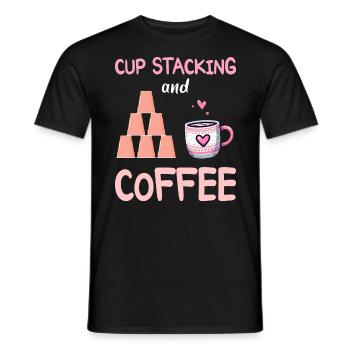 Stacker Sport Cup Stacking And Coffee - Men's T-Shirt - black - Front - AI Model Male 178 light (178cm)