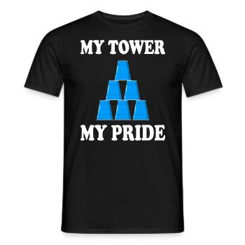 Cup Stacking Humor Sport Stacking - Men's T-Shirt - black - Front - AI Model Male 178 light (178cm)