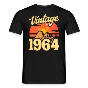 Vintage 60th Anniversary 1964 - Men's T-Shirt - black - Front - AI Model Male 178 light (178cm)