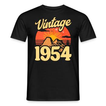 Vintage 70th Anniversary 1954 - Men's T-Shirt - black - Front - AI Model Male 178 light (178cm)
