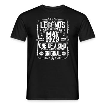 Né en Mai 1979 Cadeau D'anniversaire 1979 Vintage - T-shirt homme - noir - Devant - AI Model Male 178 light (178cm)