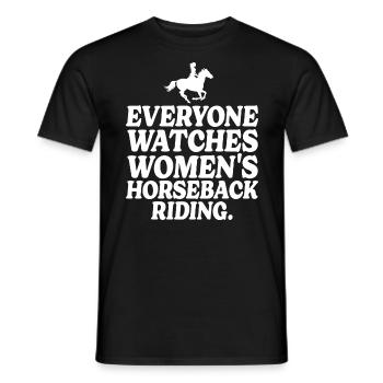 Rétro Sport Équitation Féminin - T-shirt homme - noir - Devant - AI Model Male 178 light (178cm)