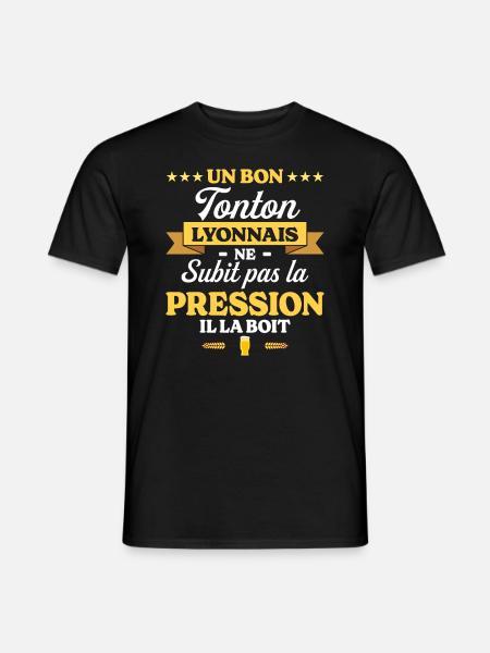 Tonton Lyonnais Oncle Humour Tonton - T-shirt homme - noir