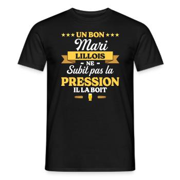 Mari Lillois Compagnon Humour Mari - T-shirt homme - noir - Devant - AI Model Male 178 light (178cm)