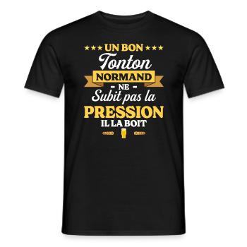 Tonton Normand Oncle Humour Tonton - T-shirt homme - noir - Devant - AI Model Male 178 light (178cm)