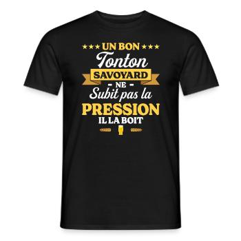 Tonton Savoyard Oncle Humour Tonton - T-shirt homme - noir - Devant - AI Model Male 178 light (178cm)