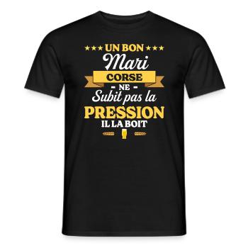 Mari Corse Compagnon Humour Mari - T-shirt homme - noir - Devant - AI Model Male 178 light (178cm)