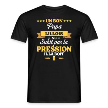 Papa Lillois Ne Subit Pas La Pression Humour Papa - T-shirt homme - noir - Devant - AI Model Male 178 light (178cm)