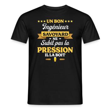 Ingénieur Savoyard Humour Génie - T-shirt homme - noir - Devant - AI Model Male 178 light (178cm)