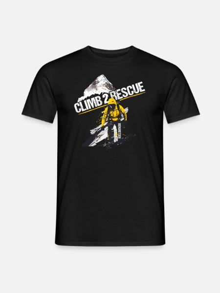 Bergretter Climb 2 Rescue - Männer T-Shirt - Schwarz
