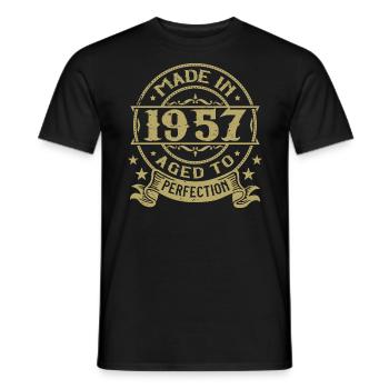 Jahrgang 1957 Geburtstag 1957 Retro-Geschenk - Männer T-Shirt - Schwarz - Vorne - AI Model Male 178 light (178cm)