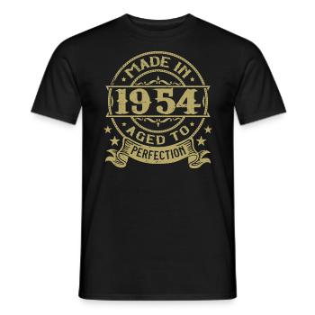 Vintage 1954 Anniversaire 1954 Cadeau 1954 Rétro - T-shirt homme - noir - Devant - AI Model Male 178 light (178cm)